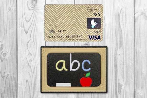 Chalkboard Gift Card Holder ITH Applique
