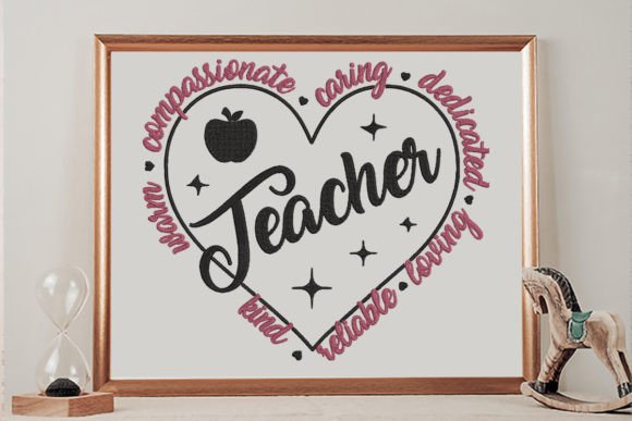 Dedicated Teacher Embroidery Design