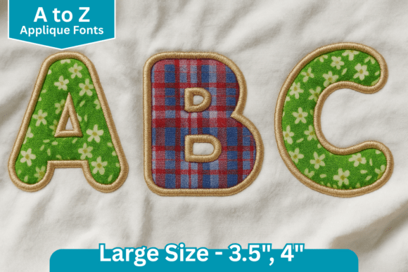 Rounded Applique Embroidery Font