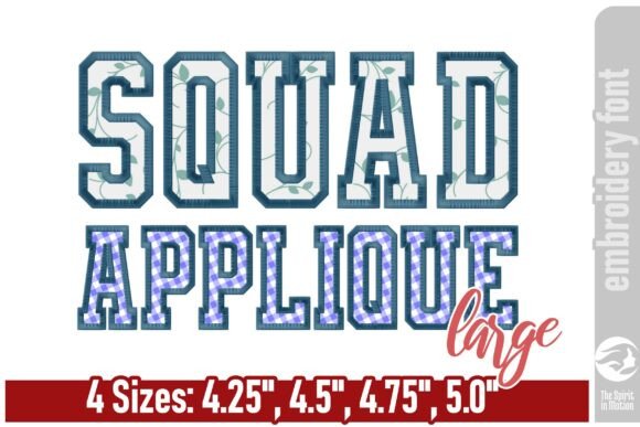 Squad Varsity Applique Font – Large