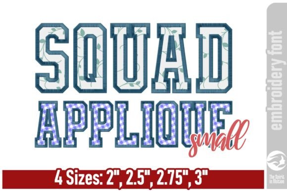 Squad Varsity Applique Font – Small